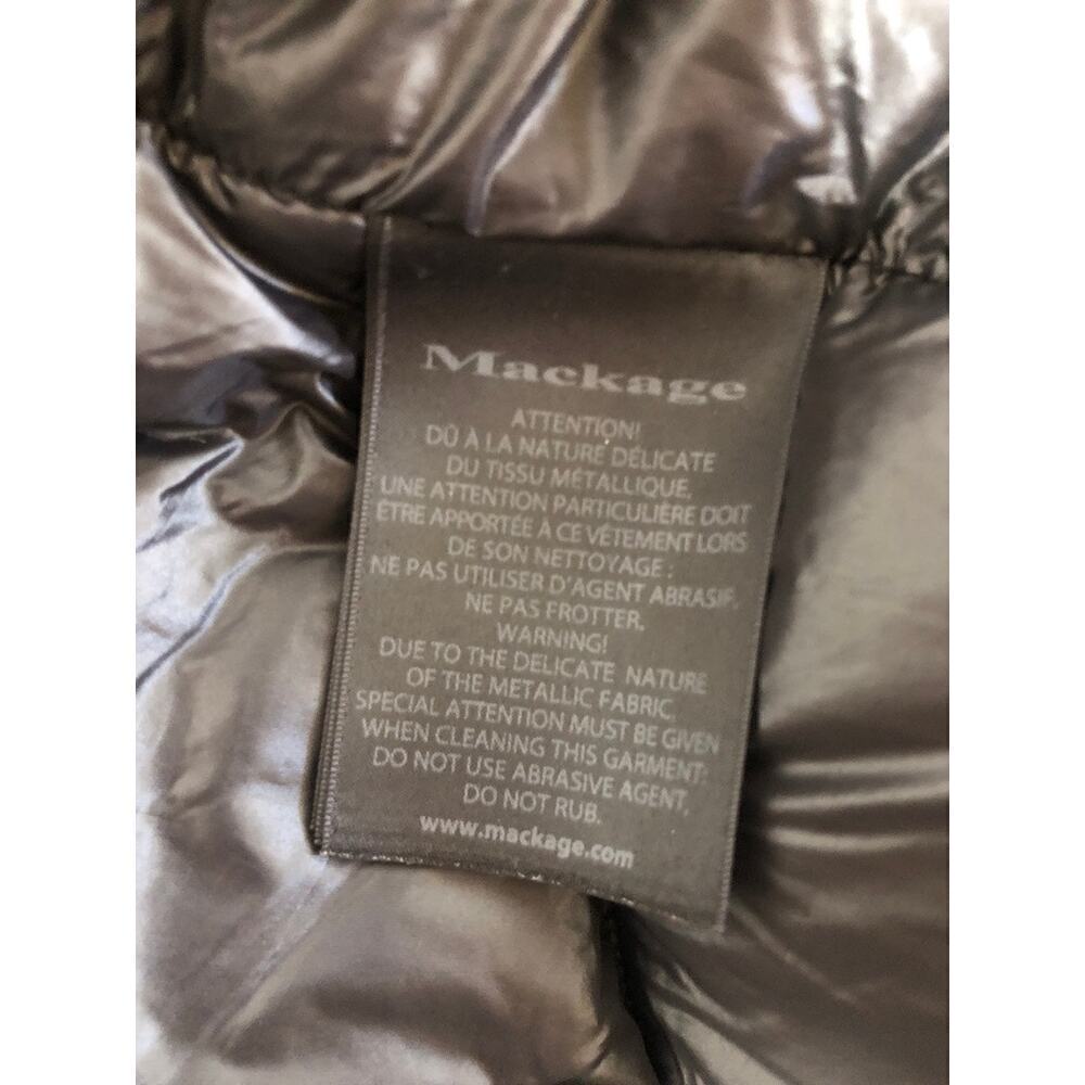 Mackage Mini Houndstooth Jacket Puffer Metallic Silver Black M - Picture 7 of 12